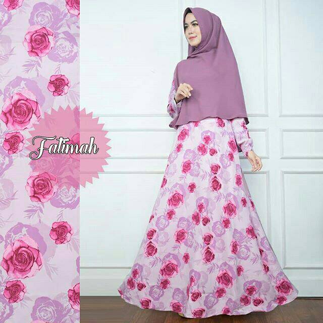 Gamis Fatimah Pink set gamis & khimar