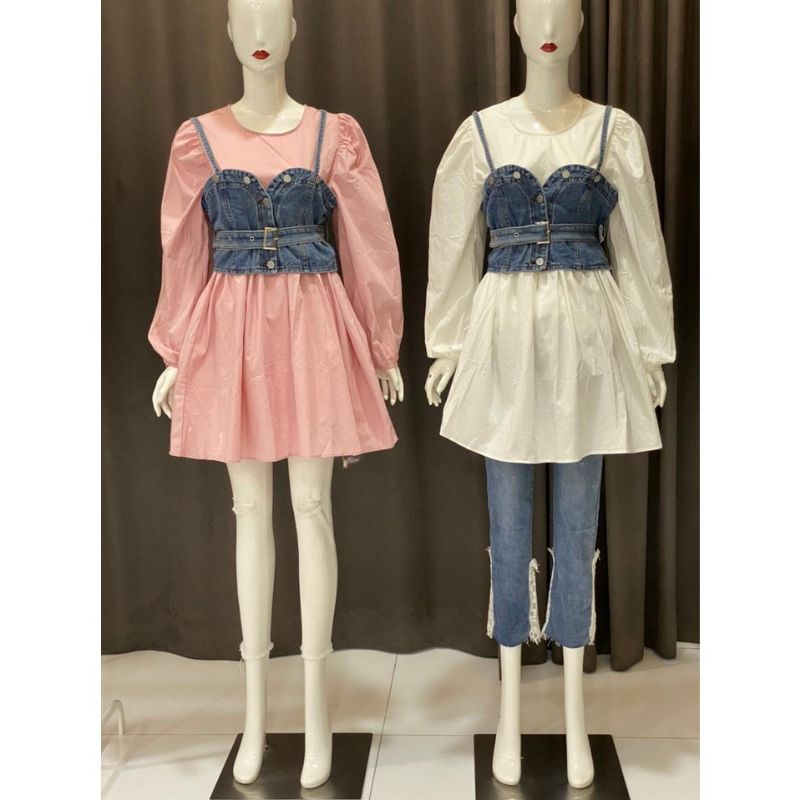 TUNIK 2IN1 VEST JEANS BY VIVORIE HIJAB