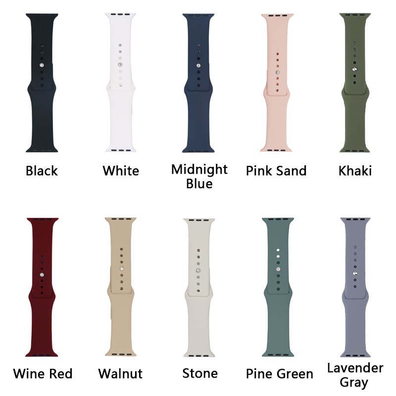 Strap untuk Apple Watch 45 41 38 42 44 40 MM iWatch Sport Silicone Belt Bracelet Series 7 6 SE 5 4 3 2 1 Band