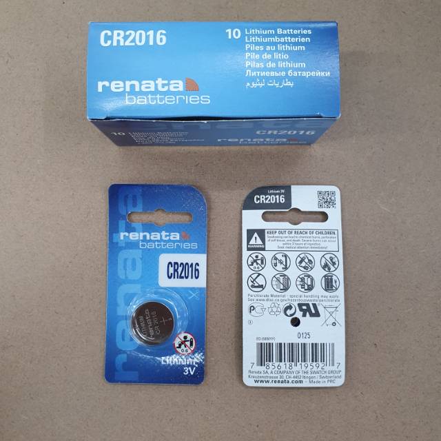 Renata CR 2016 3V Lithium Battery CR 2016 Batre/Baterai Original Product