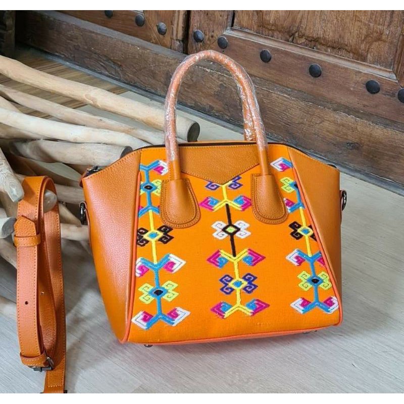 Tas Wanita Tenun Tas Etnik Kombinasi Kulit Asli Tas Handbag dan Selempang 11