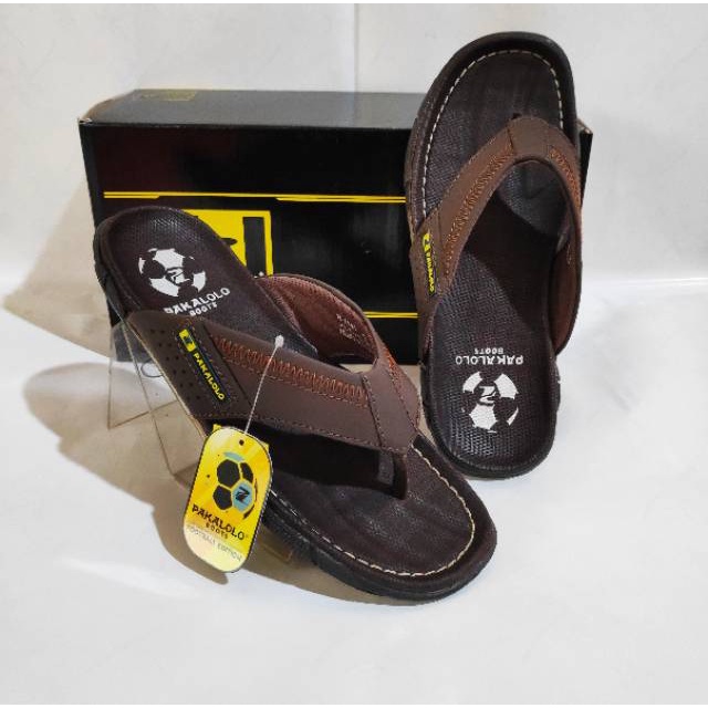 Sandal Pakalolo N0945 Original Sendal Cowok Pria Kulit Asli Model Kokop Kekinian Hitam Size 39 s/d 4