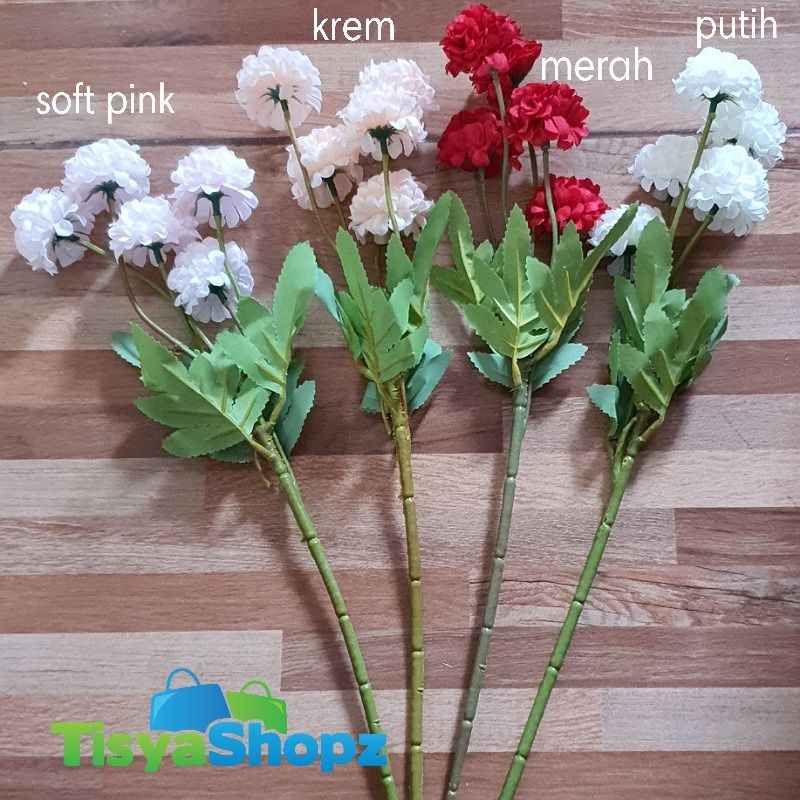 Bunga Pompom Artificial / Bunga Plastik Bunga Hiasan [TANPA POT]