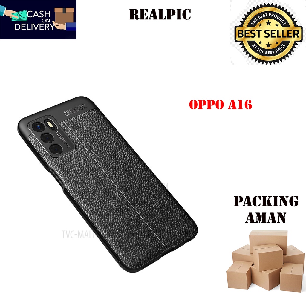 Case Auto Focus Oppo A16 Leather Experience SoftCase Slim Ultimate / Casing Kulit