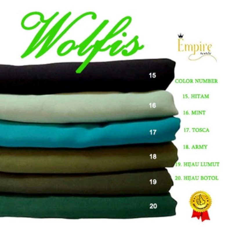 Kain wolfis Wolpeach Premium Harga Per Rol