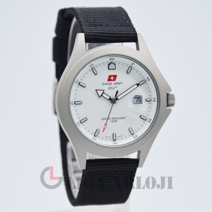 Swiss SA Original  Quartz DHC Kanvas / Nylon SA-1880G Tanggal Doff Putih
