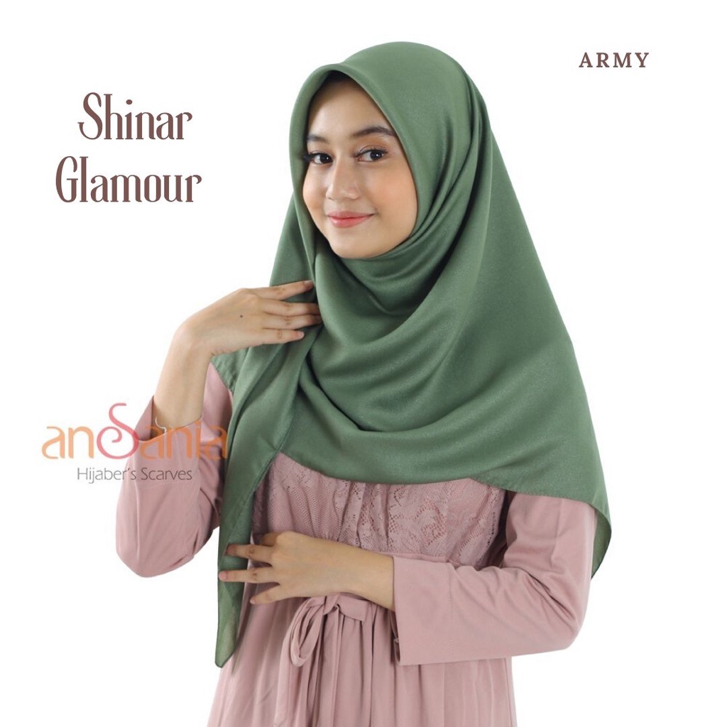 Jilbab Pesta SHINAR GLAMOUR ORIGINAL ANSANIA Hijab Segiempat Luxury 110x110cm