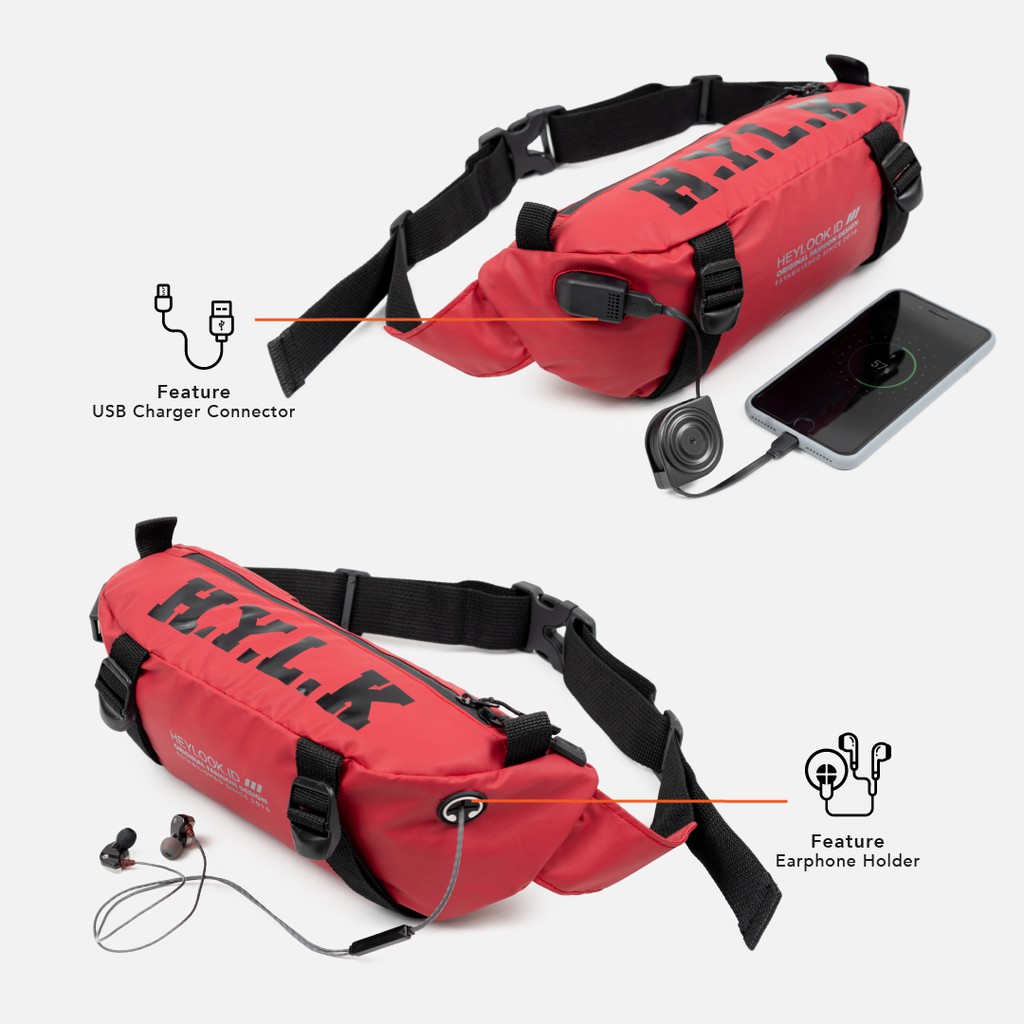 HEYLOOK Project - Tas Selempang Pria Waist Bag Sepeda NILE 2.0 Waterproof Waistbag Gowes Distro Anti Air