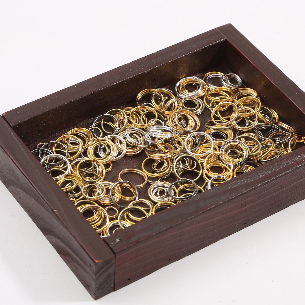 200-500pcs Konektor Cincin Loop Ganda Bahan Metal Ukuran 5/6/8/10mm Untuk Membuat Perhiasan Diy