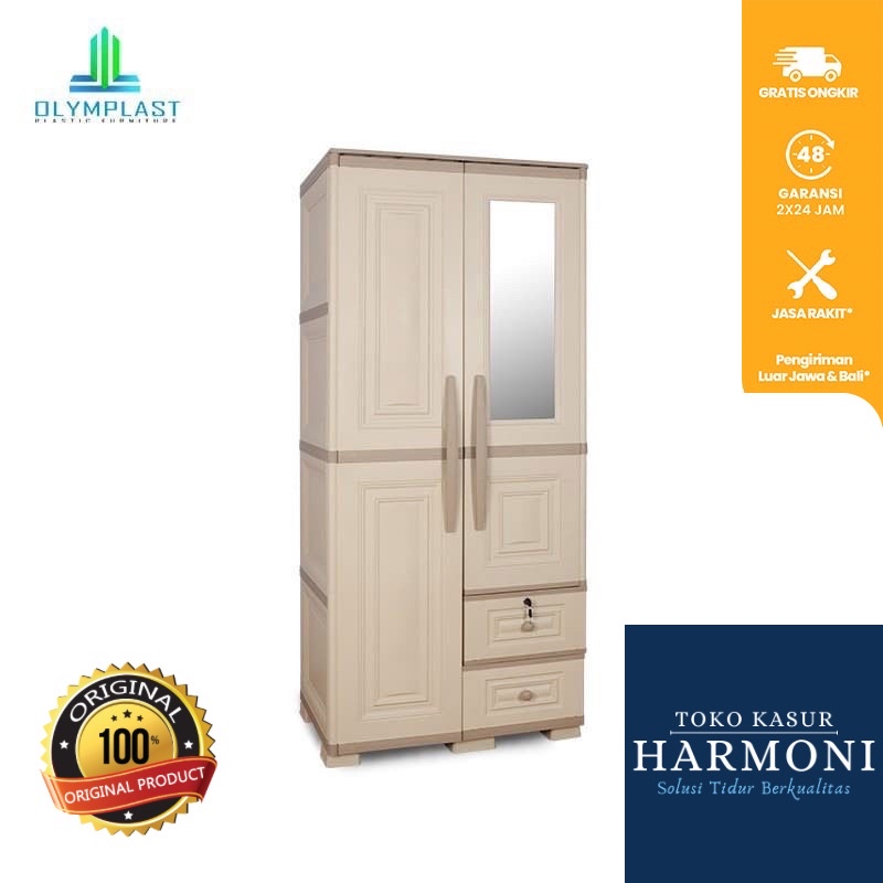 Lemari Plastik 2 Pintu Olymplast OTC Modern - OTC 02P Modern / Lemari Pakaian / Lemari Kabinet / Lem