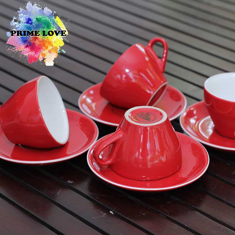 4PCS Gelas Cangkir Set Keramik Perlengkapan Cafe untuk Cangkir Kopi Late Gelas Teh dan Kado Souvenir - CS200