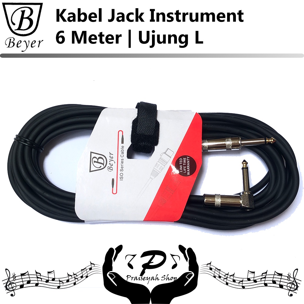 Kabel Jack 6 Meter L Instrument Musik Gitar Bass Keyboard Low Noise