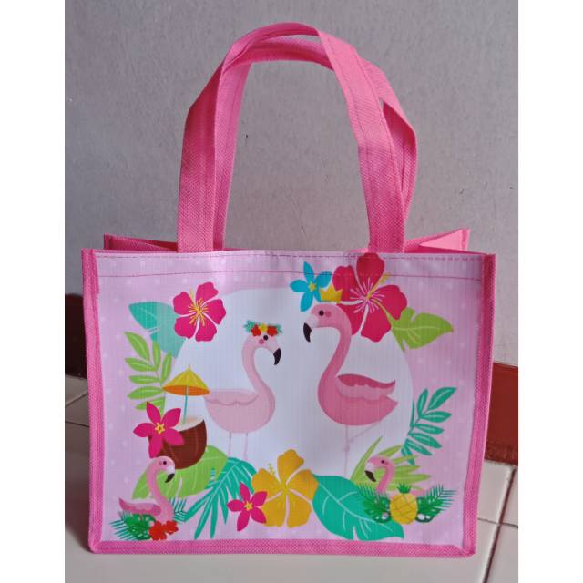

tas souvenir ultah goodie bag flamingo