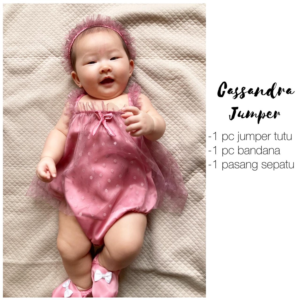 BRIELLE SET / TALITHA / GIANNA SAKURA CASSANDRA baju bayi newborn polkadot set Dress Baju Setelan Rok bloomers bandana sepatu Pergi Lucu Fashion Anak Bayi Perempuan Cewek Terlaris cherry blossom MANDY