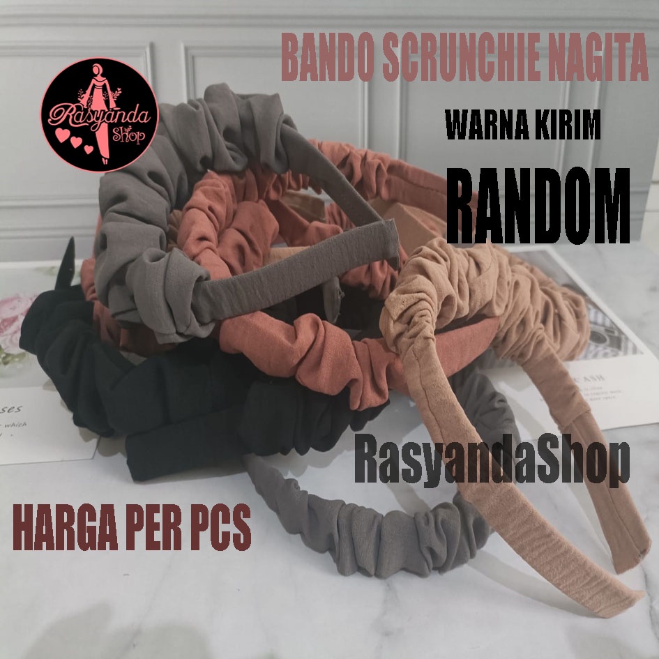 Bando Nagita Slavina  Ruffle Viral Premium/BANDO KOREA - bando scrunchie headband ruffle kerut accessories / Bando awan