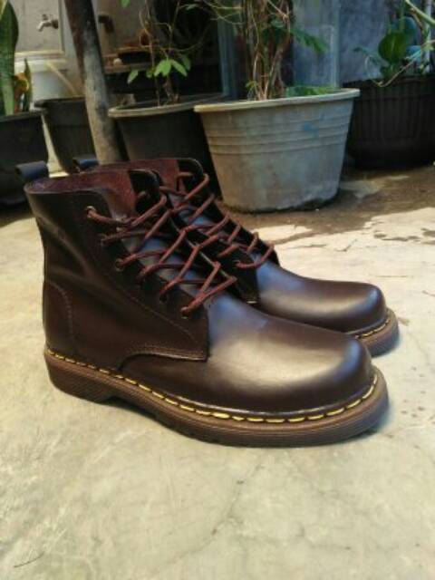 sepatu docmart 6holl asli bahan kulit original leather