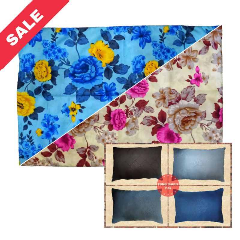Bantal + Sarung Bantal Motif Bunga (60x40) 500gr