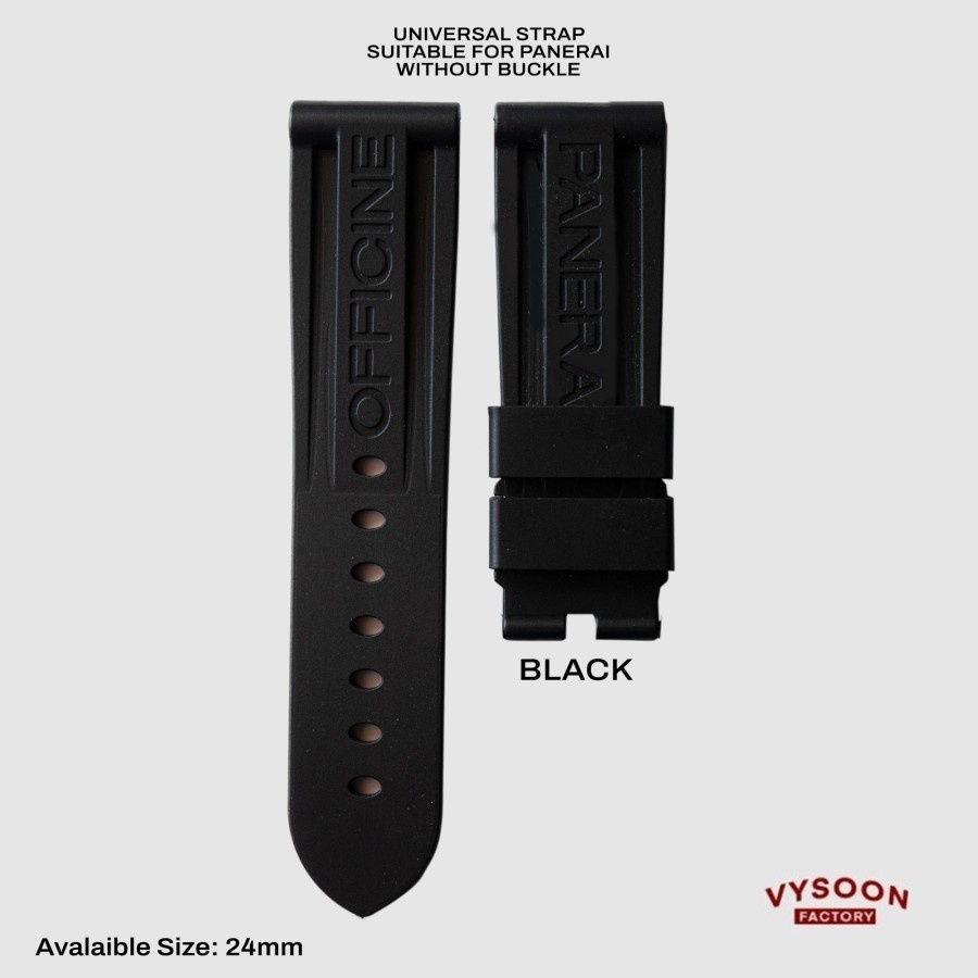 Strap Rubber Jam Officine Luminor Panerai 24mm Universal Strap Black