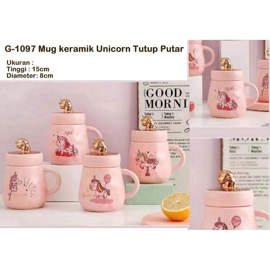 BABEE - MUG KERAMIK UNICORN / GELAS MUG LUCU / KADO UNIK