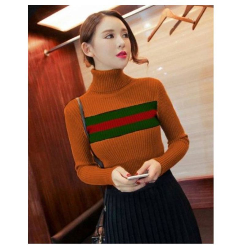 Sweater Turtleneck Gucci Rajut wanita