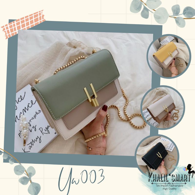 YW003 - Tas Wanita Tas Selempang Tas Bahu Tas Import Tas Slempang Tas Fashion Tas Rantai Tas Batam T
