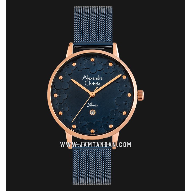 Alexandre Christie AC 2794 LD BURBU Passion Ladies Blue Dial Blue Mesh Strap