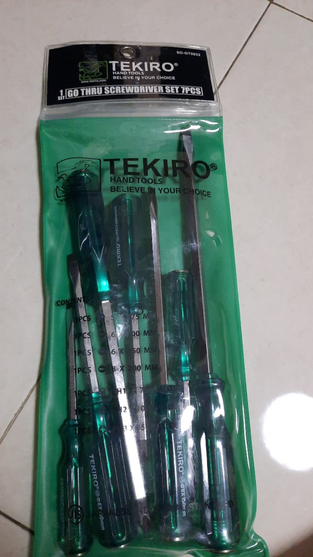 Tekiro Obeng Set 7pcs Go Thru Screwdriver Tembus 7 Pcs Set Original