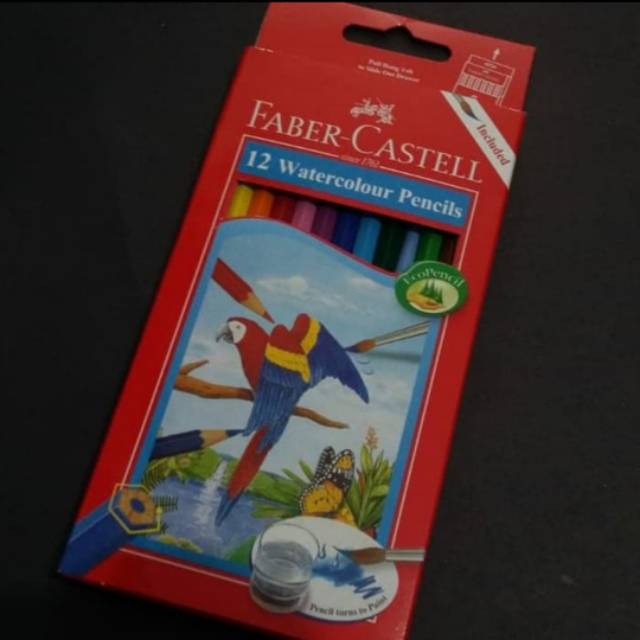 

PENSIL WARNA FABER CASTELL ISI 12 WATERCOLOUR PANJANG BONUS KUAS