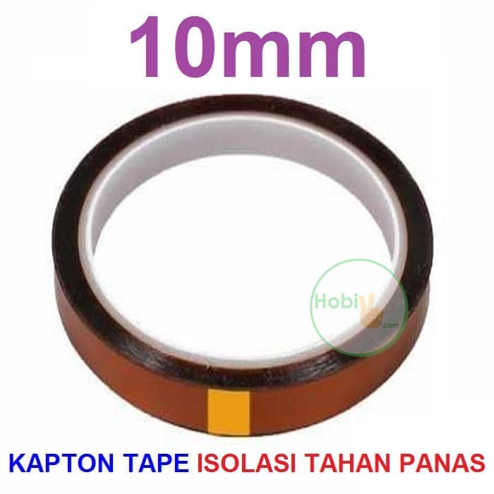 Kapton Tape 10mm Isolasi Tahan Panas Heat Resistant Polymide Film Gold