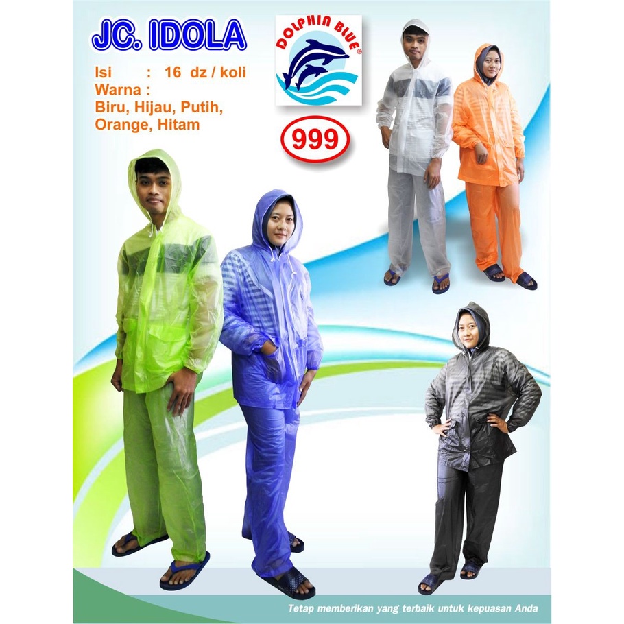 Jas hujan stelan celana / mantel dewasa Dolphin / Idola / murah - 999 4U CLOTHING