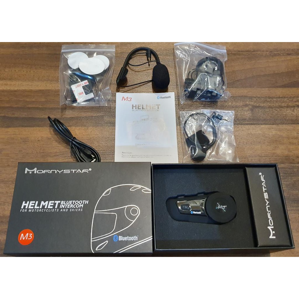 ALAT RADIO KOMUNIKASI BLUETOOTH INTERCOM INTERKOM HEADSET HELEM HELM HELMET MORNYSTAR M3-1