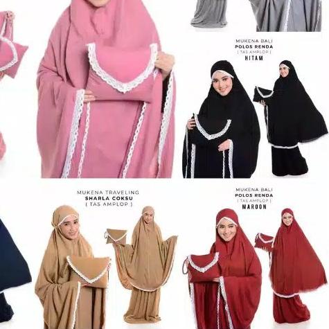 ➫ MUKENA POLOS RENDA SHARLA JUMBO// MUKENA DEWASA POLOS RENDA // MUKENA BALI POLOS RENDA TRAVELING ☑