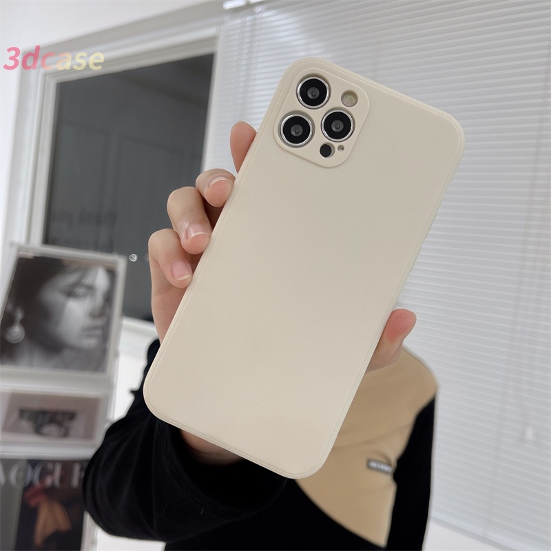 Casing Compatible For IPhone 11 12 13 PRO MAX 11 12 13 mini 6 7 6S 8 Plus X XR XSMAX Se 2020 6SPlus 7Plus 6Plus 8Plus XS A16 A15 A7 A5S Y20 Y12 Motif Pretty Solid Color Color Mixing Straight Edge Soft Case Cover