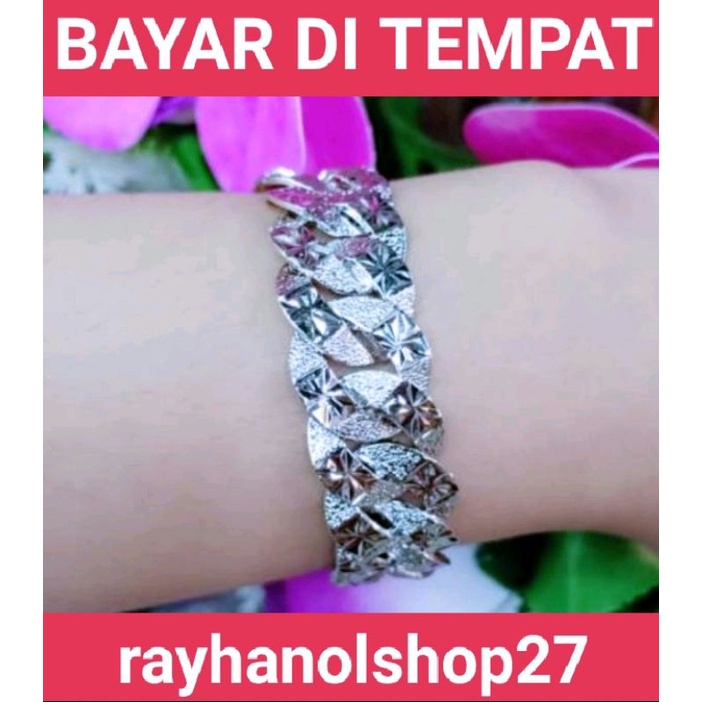 Gelang tangan wanita titanium tersedia Gold dan SILVER fre cincin motif sisik naga free cincin