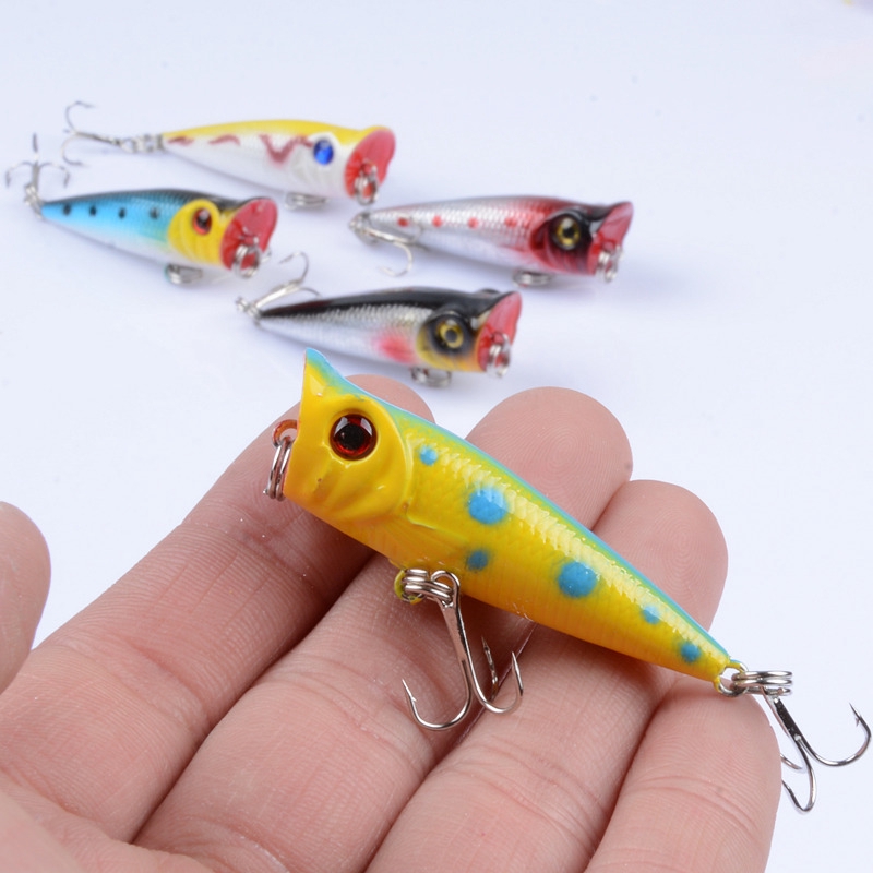 Alat Pancing Murah Umpan Mancing relix nusantara Umpan Pancing Buatan Alat Pancing Umpan Mancing Kail Pancing Whopper Plopper Popper 5cm/4.9g 1Pcs Top Water Lure Umpan Ikan Umpan Pancing Plastic Bait