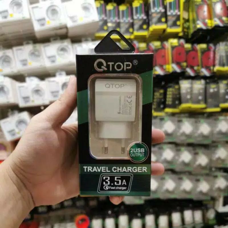 BATOK CHARGER QTOP 2USB 3.5A ORIGINAL