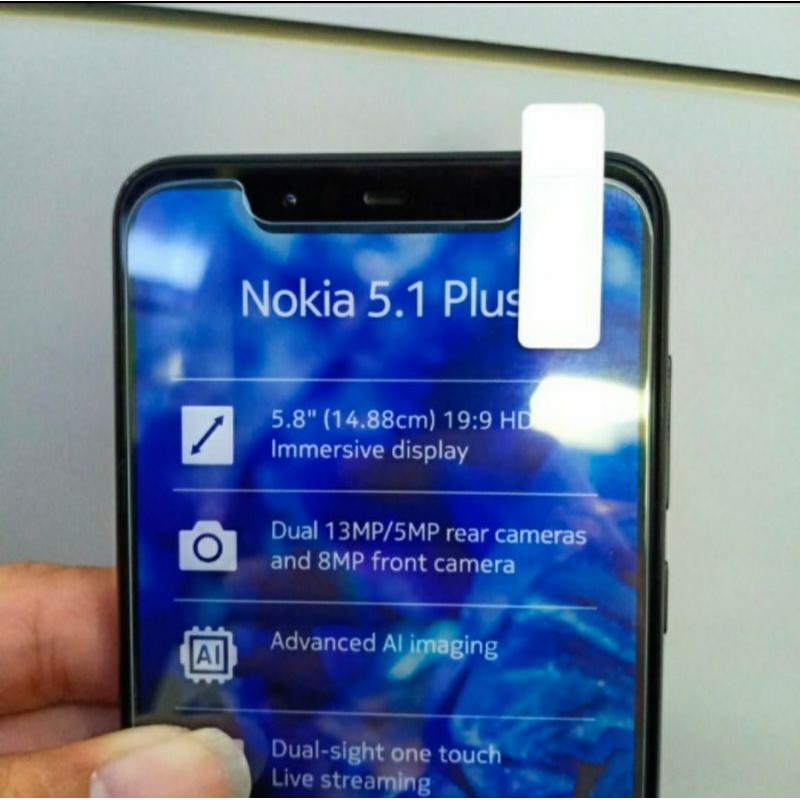 Nokia 5.1 Plus tempered glass anti gores kaca bening