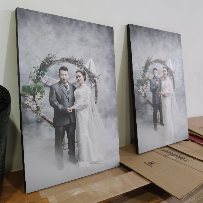 Jual FOTO BOX FRAMELESS UKURAN 40X60 LAMINASI TEKSTUR KANVAS | Shopee