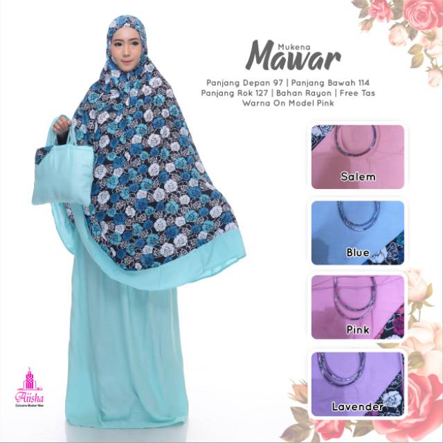 Mukena mawar/mukena bunga/mukena motif/mukena rayon/mukena dewasa