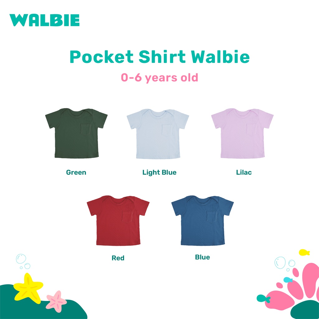 Unisex Walbie Pocket Shirt 002 (BISA TUKAR SIZE) Baby &amp; Kids Kaos Polos Bayi Anak Unisex Basic Tsirt Kaos Bayi kantong Polos Baju Anak Bayi 6 Bulan - 3 Tahun Pakaian Atasan Balita Bahan Katun Combed pesaing libby uniqlo mooi velvet littlepalmerhaus kids