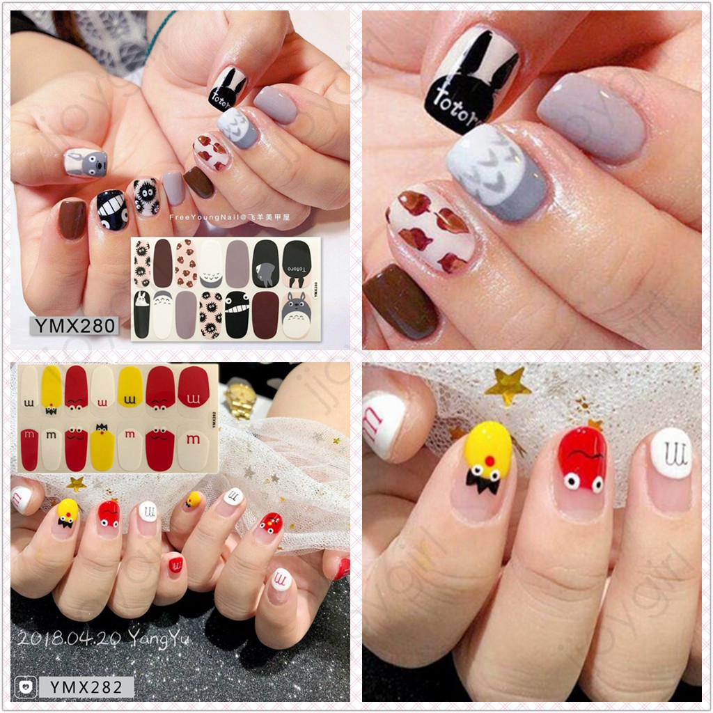 &lt;Jjoygirl&gt;YMX Nail Sticker Motif / Sticker Kuku / Stiker Kuku / Nail Stiker Glitter / Stripes Design