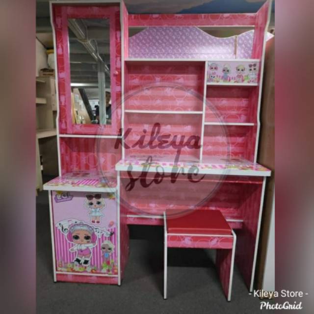 Meja Belajar MBMR 165 Plus Kaca dan Kursi