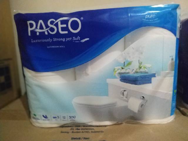 Tissue toilet Paseo  12 rolls 3 ply/ tissue bathroom paseo/tissue toilet paseo non embossed 12 rolls