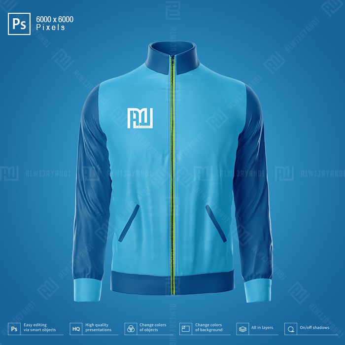 Jual MOCKUP JAKET WINDBREAKER - RESOLUSI 6000x6000 Pixels (FRONT