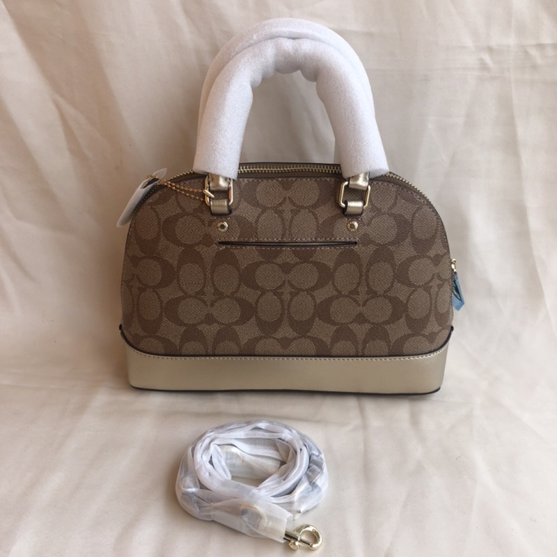 Coach Mini Sierra Satchel In Signature Canvas Light Gold (F31156)