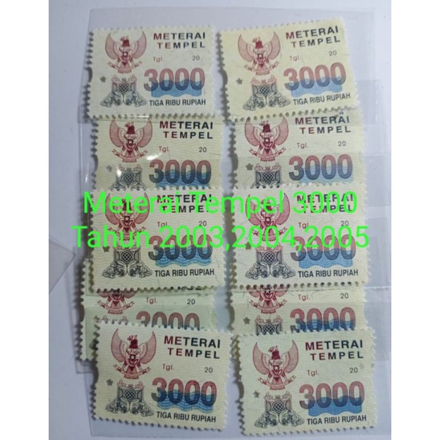 

Meterai 3000 Tahun 2003,2004,2005 Asli (S137)