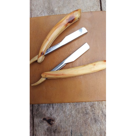 RAZOR pisau cukur lipat gagang kayu cemara