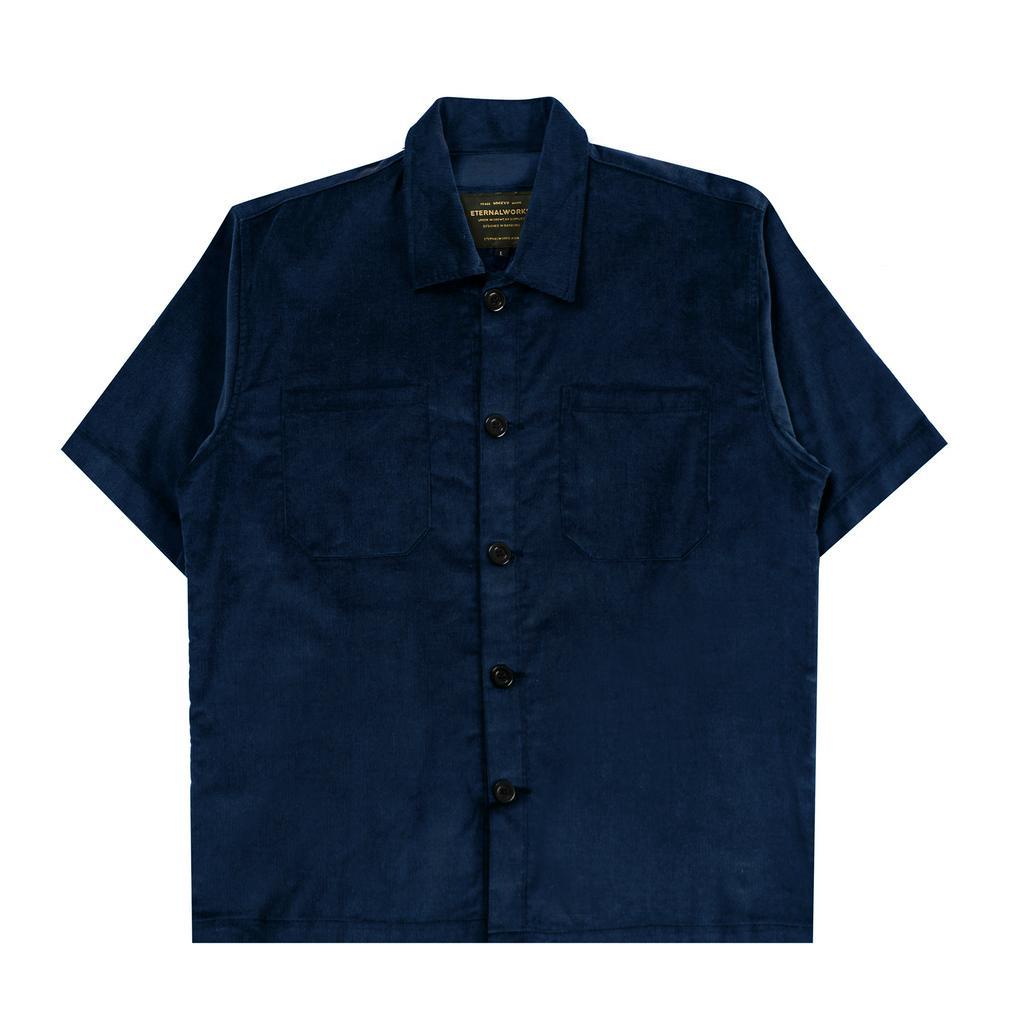 RUSH NAVY CORDUROY SHIRT - KEMEJA LENGAN PENDEK - KEMEJA CORDUROY