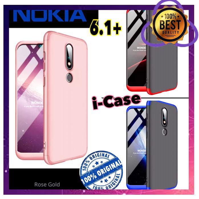 CASING HP NOKIA 6.1 PLUS CASE 360 GKK WARNA CASING COVER NOKIA