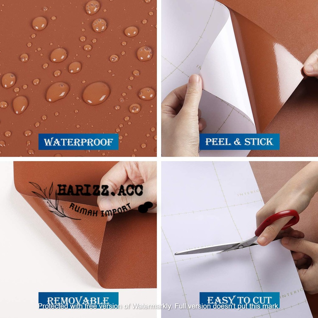 WALLPAPER STIKER DINDING COKLAT POLOS BERTEKSTUR